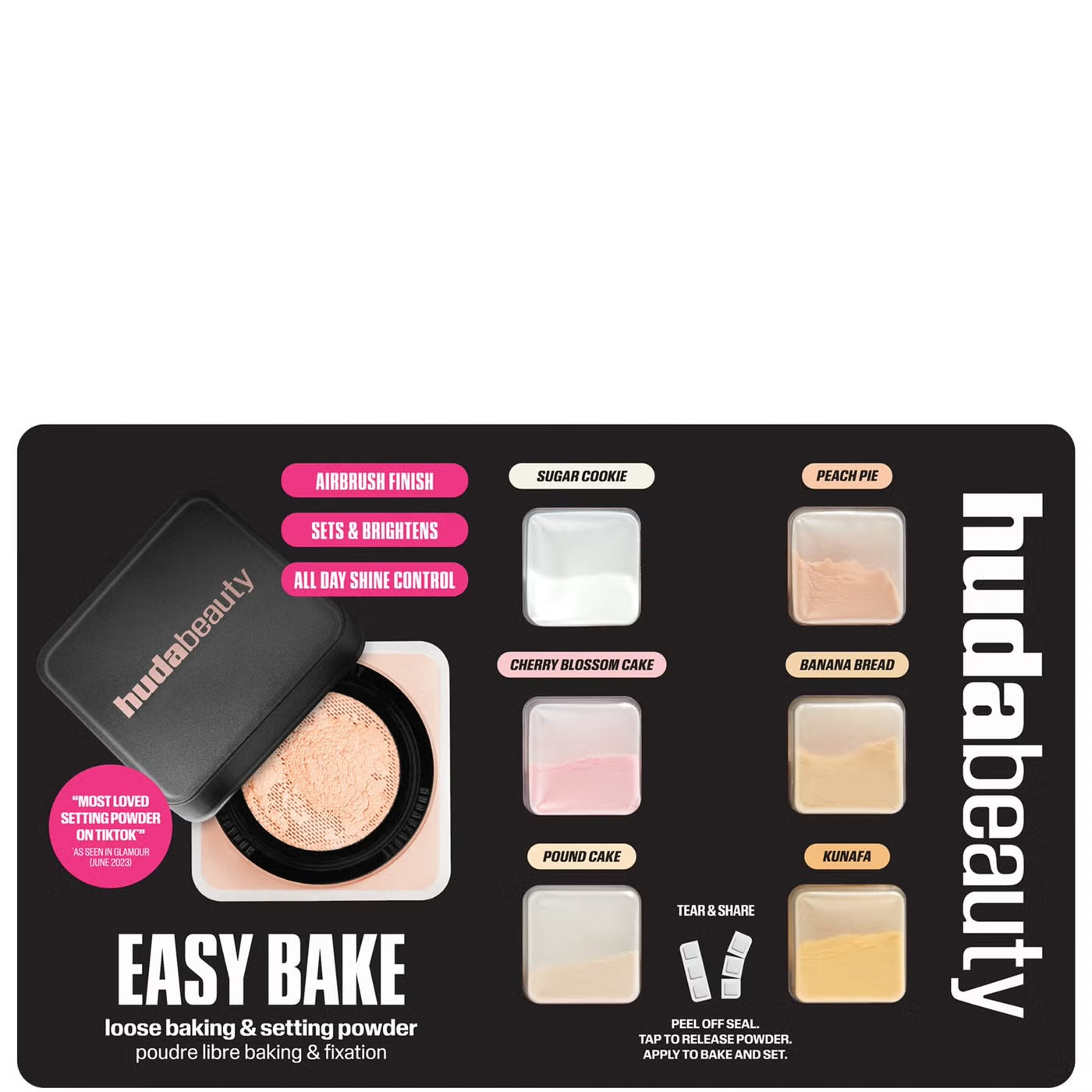 Huda Beauty Easy Bake Loose Powder Sample Card
