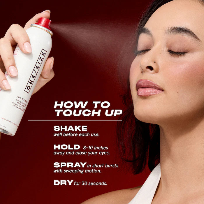 ONE/SIZE by Patrick Starrr
Oil Sucker Liquid Blotting Paper Touch Up Spray