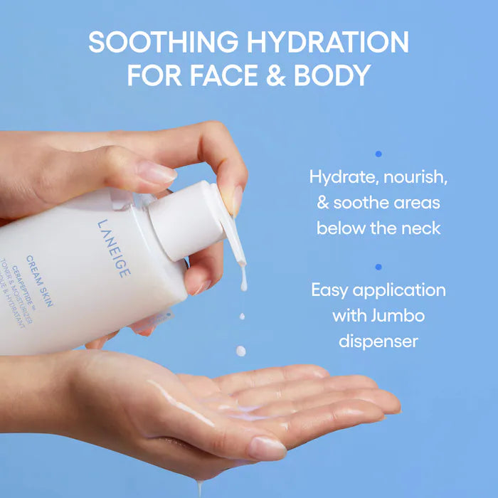 LANEIGE
Cream Skin Milky Toner with Ceramides & Peptides for Nourishing Hydration