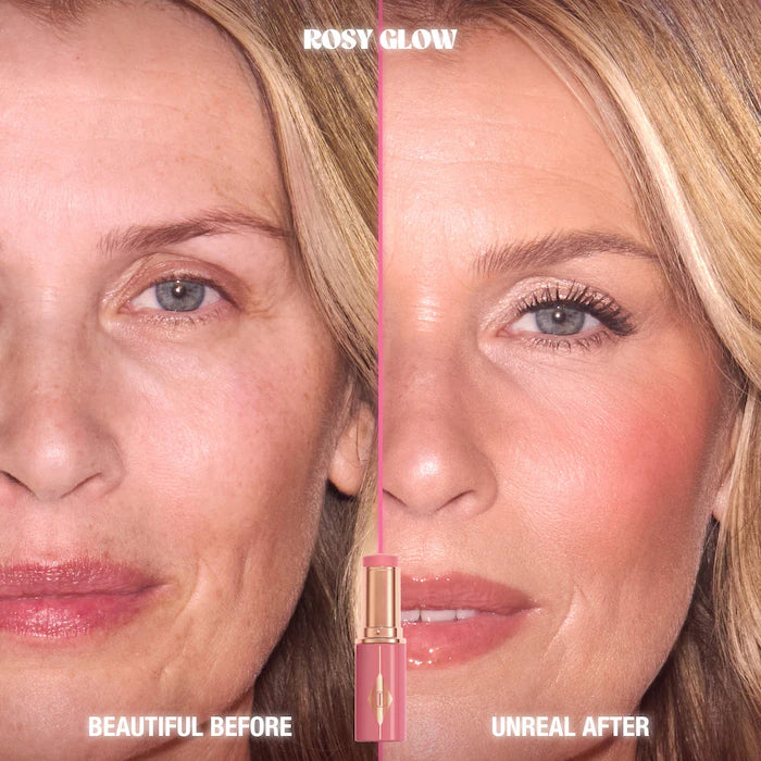 Charlotte Tilbury 
Mini Unreal Lip + Cheek Glow Blush Stick with Hyaluronic Acid