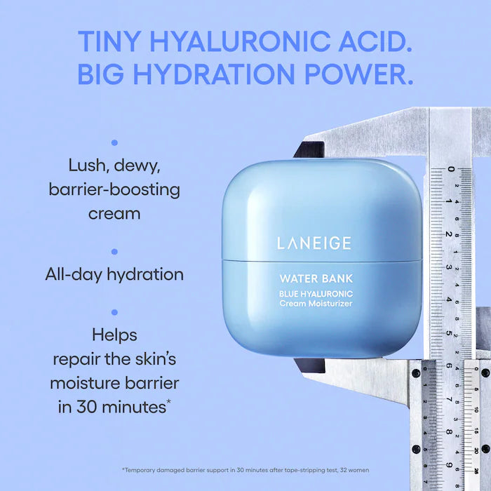 LANEIGE 
Water Bank Blue Hyaluronic Cream Moisturizer for Moisture Barrier Repair