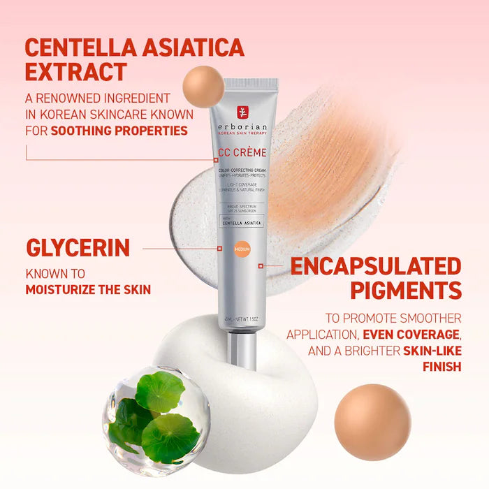 Erborian 
CC Cream Color-Corrector for Natural Luminous Finish with Korean Centella Asiatica Extract