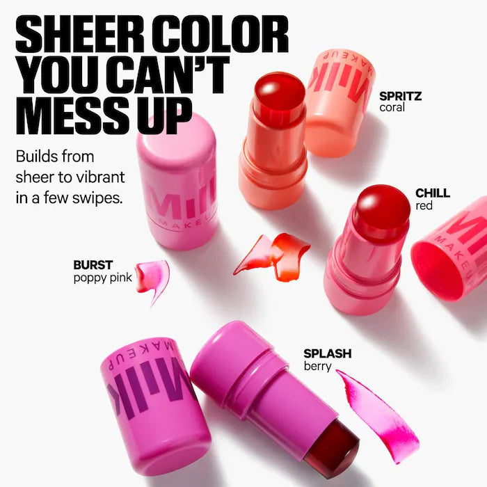 MILK MAKEUP 
Cooling Water Jelly Tint Lip + Cheek Blush Stain