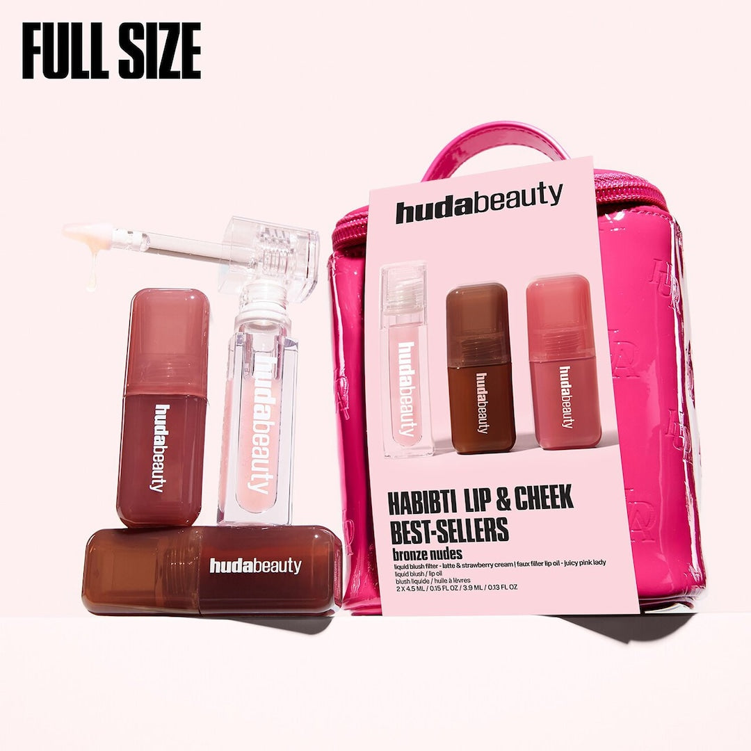 HUDA BEAUTY
Habibti Lip & Cheek Best-Sellers Bronze Nudes Set