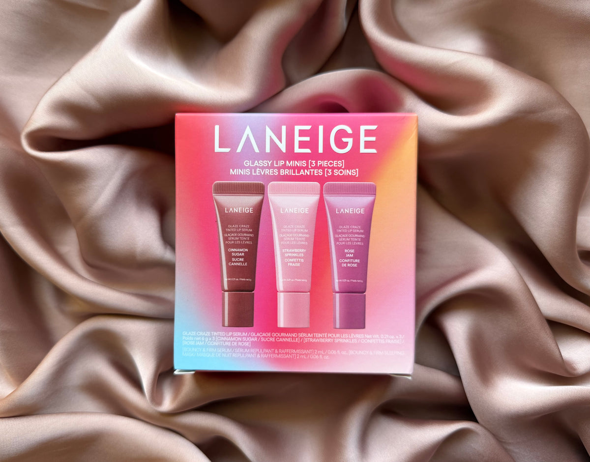 LANEIGE 
Glassy Lip Minis 3 Pc. Glaze Craze Tinted Peptide Lip Serum Gift Set