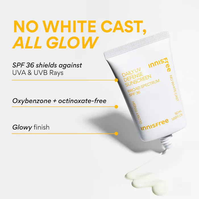 innisfree 
Daily UV Defense Invisible Broad Spectrum SPF 36 Sunscreen