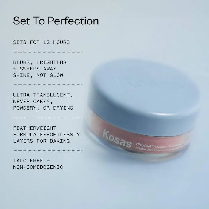 Kosas 
Mini Cloud Set Loose Translucent Talc-Free Setting + Blurring Powder