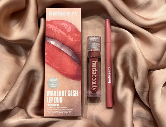 HUDA BEAUTY 
Make Out Sesh Lip Stain and Lip Gloss Duos ( Sold Seperately )