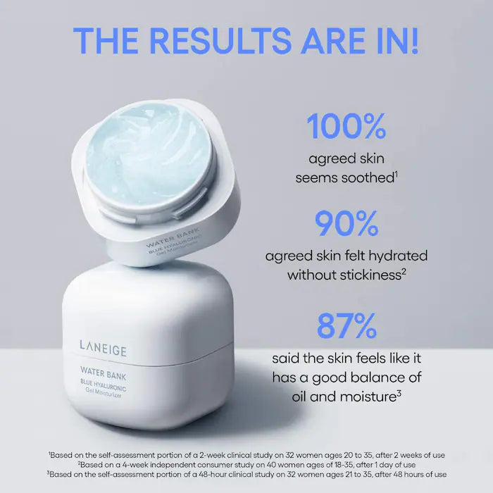 LANEIGE 
Water Bank Blue Hyaluronic Gel Moisturizer with Mint Extract