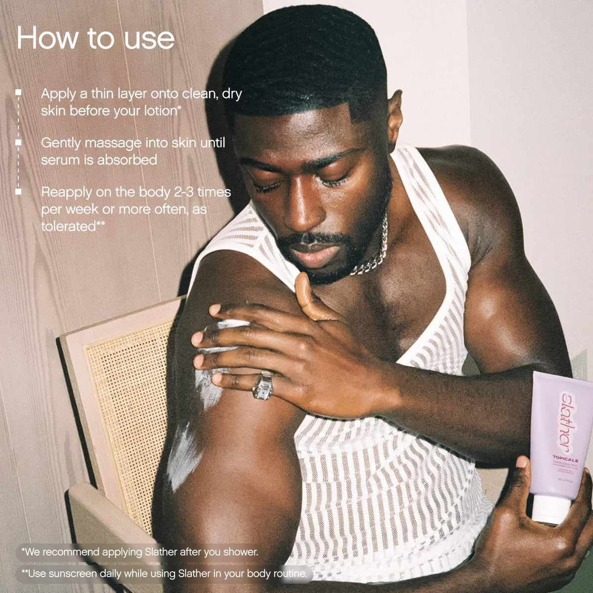 Topicals 
Slather Exfoliating Body Serum with Retinol and AHAs
