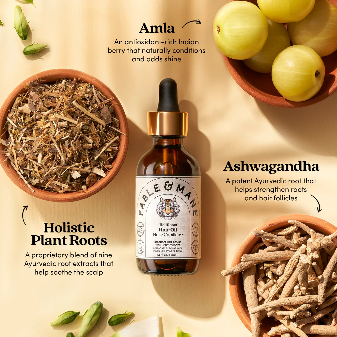 Fable & Mane 
Mini HoliRoots™ Pre-Wash Treatment Oil for Thinning Hair