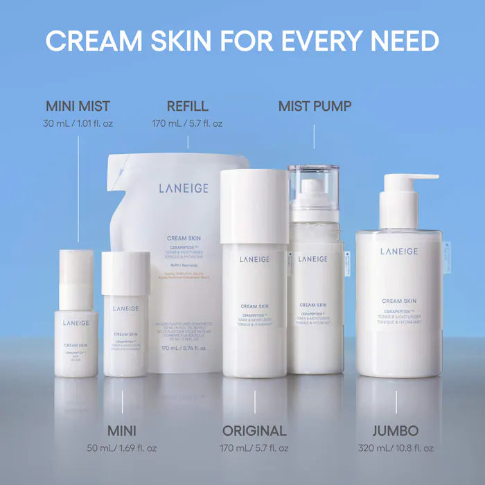 LANEIGE 
Cream Skin Milky Toner with Ceramides & Peptides for Nourishing Hydration