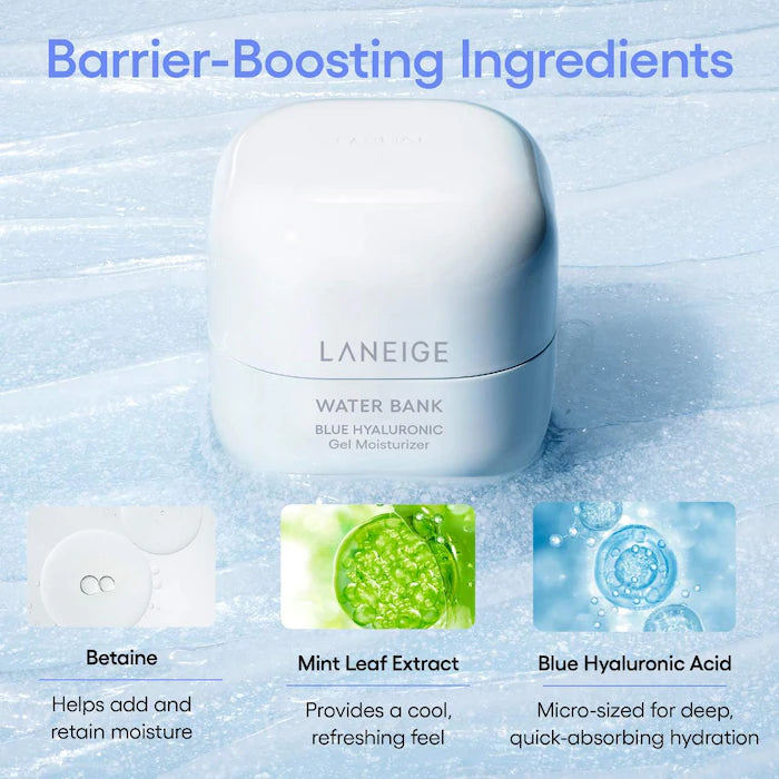 LANEIGE 
Water Bank Blue Hyaluronic Gel Moisturizer with Mint Extract
