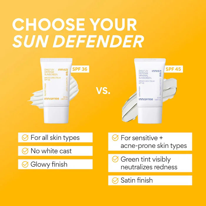 innisfree 
Daily UV Defense Invisible Broad Spectrum SPF 36 Sunscreen
