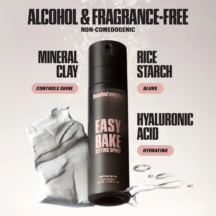 HUDA BEAUTY 
Mini Easy Bake Blurring Setting Spray with 16-Hour Wear ( without packaging )