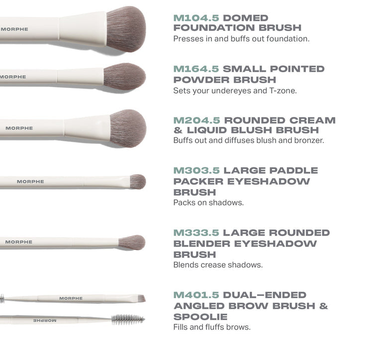 MORPHE ALONG FOR THE GLIDE 6-PIECE TRAVEL BRUSH SET