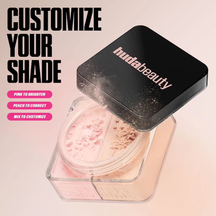 HUDA BEAUTY 
Easy Bake Loose Powder Brightening + Correcting Duo