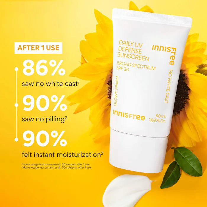 innisfree 
Daily UV Defense Invisible Broad Spectrum SPF 36 Sunscreen