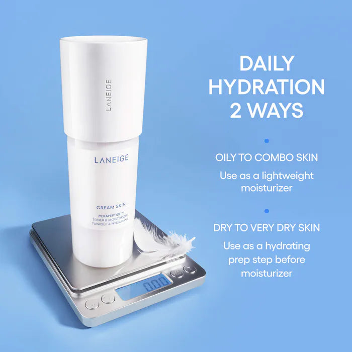 LANEIGE 
Cream Skin Milky Toner with Ceramides & Peptides for Nourishing Hydration