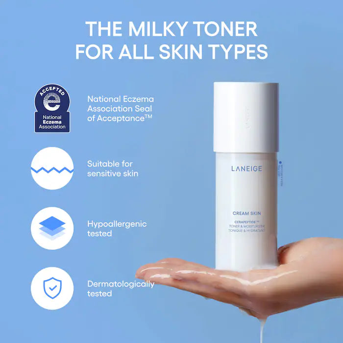 LANEIGE 
Cream Skin Milky Toner with Ceramides & Peptides for Nourishing Hydration