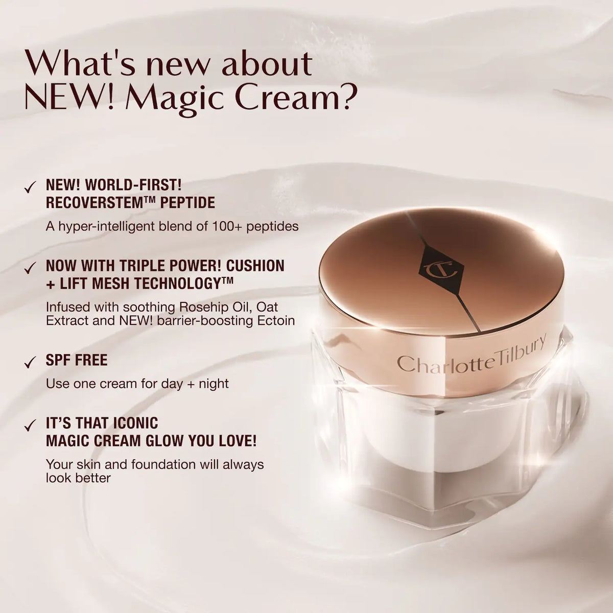Charlotte Tilbury 
Magic Cream Anti-Aging Moisturizer with Hyaluronic Acid