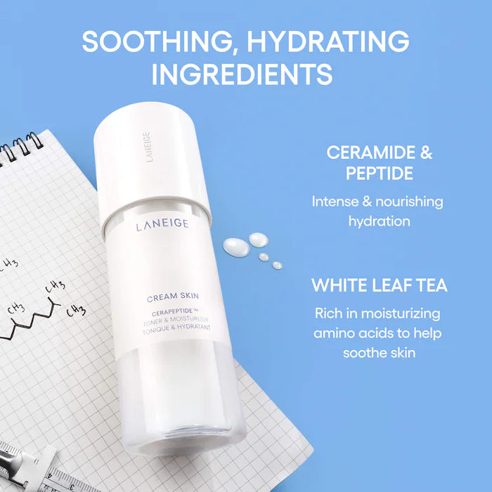 LANEIGE 
Cream Skin Milky Toner with Ceramides & Peptides for Nourishing Hydration