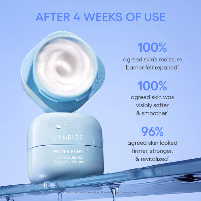 LANEIGE 
Water Bank Blue Hyaluronic Cream Moisturizer for Moisture Barrier Repair